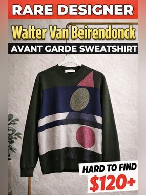 Walter Van Beirendonck Graphic Sweatshirt Avant Garde Designer Men’s Small